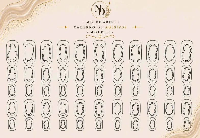 Página de moldes para contorno das unhas
